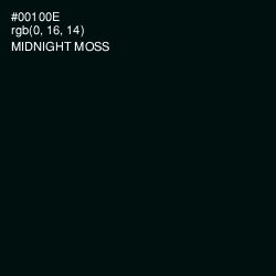 #00100E - Midnight Moss Color Image
