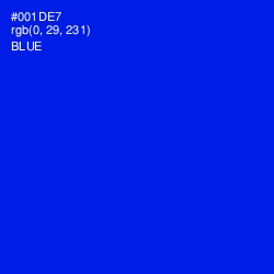 #001DE7 - Blue Color Image