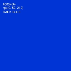 #0034D4 - Dark Blue Color Image