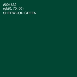 #004632 - Sherwood Green Color Image