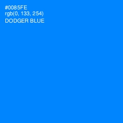 #0085FE - Dodger Blue Color Image