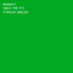 #00A91F - Forest Green Color Image