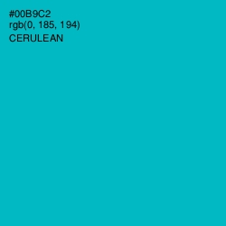 #00B9C2 - Cerulean Color Image