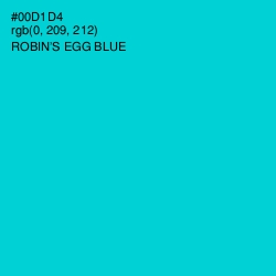 #00D1D4 - Robin's Egg Blue Color Image