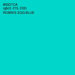 #00D7CA - Robin's Egg Blue Color Image