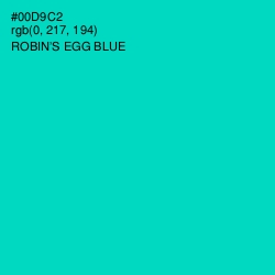 #00D9C2 - Robin's Egg Blue Color Image