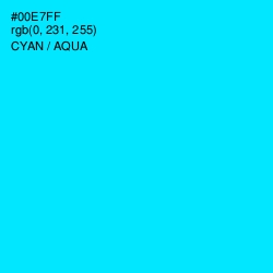 #00E7FF - Cyan / Aqua Color Image