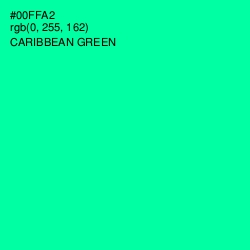 #00FFA2 - Caribbean Green Color Image