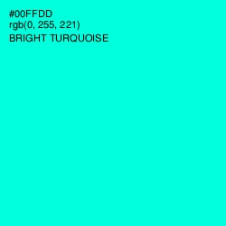 #00FFDD - Bright Turquoise Color Image