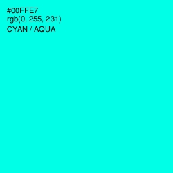 #00FFE7 - Cyan / Aqua Color Image