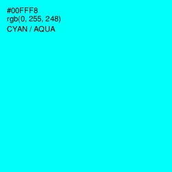 #00FFF8 - Cyan / Aqua Color Image