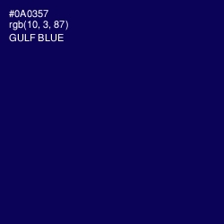 #0A0357 - Gulf Blue Color Image