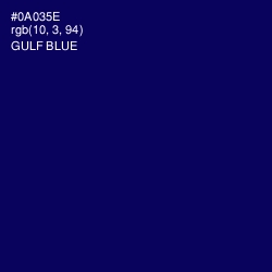 #0A035E - Gulf Blue Color Image