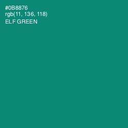 #0B8876 - Elf Green Color Image