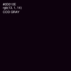 #0D010E - Cod Gray Color Image