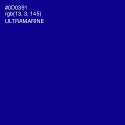 #0D0391 - Ultramarine Color Image