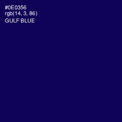 #0E0356 - Gulf Blue Color Image
