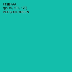 #13BFAA - Persian Green Color Image