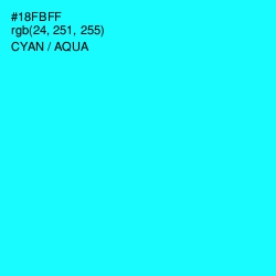#18FBFF - Cyan / Aqua Color Image