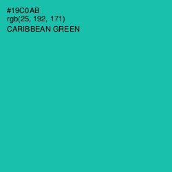 #19C0AB - Caribbean Green Color Image