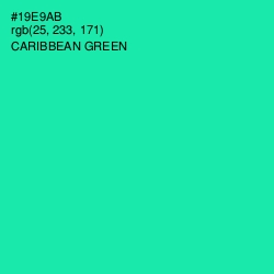 #19E9AB - Caribbean Green Color Image