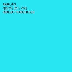 #28E7F2 - Bright Turquoise Color Image