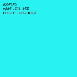 #29F3F2 - Bright Turquoise Color Image