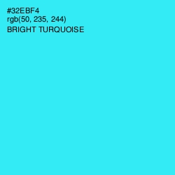#32EBF4 - Bright Turquoise Color Image