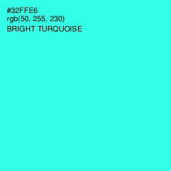 #32FFE6 - Bright Turquoise Color Image