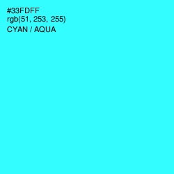 #33FDFF - Cyan / Aqua Color Image
