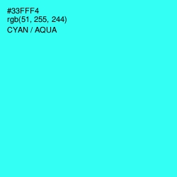 #33FFF4 - Cyan / Aqua Color Image