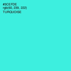 #3CEFDE - Turquoise Color Image
