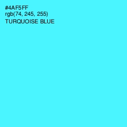 #4AF5FF - Turquoise Blue Color Image
