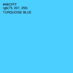 #4BCFFF - Turquoise Blue Color Image