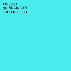 #4BECED - Turquoise Blue Color Image