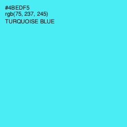 #4BEDF5 - Turquoise Blue Color Image