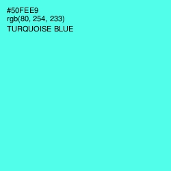 #50FEE9 - Turquoise Blue Color Image