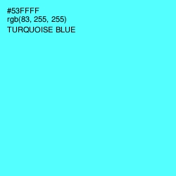 #53FFFF - Turquoise Blue Color Image