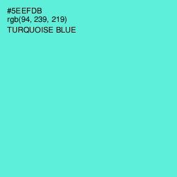#5EEFDB - Turquoise Blue Color Image
