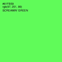 #61FB59 - Screamin' Green Color Image