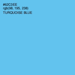 #62C3EE - Turquoise Blue Color Image