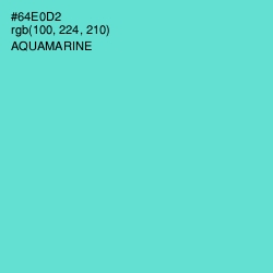 #64E0D2 - Aquamarine Color Image