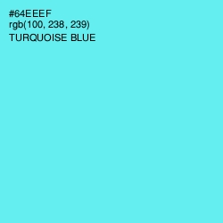 #64EEEF - Turquoise Blue Color Image