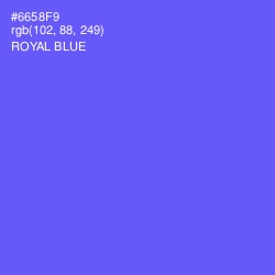 #6658F9 - Royal Blue Color Image