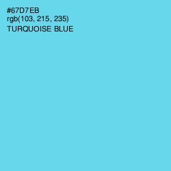 #67D7EB - Turquoise Blue Color Image