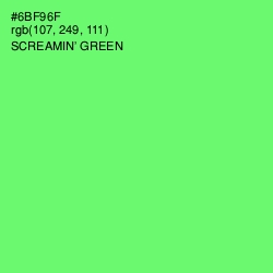 #6BF96F - Screamin' Green Color Image