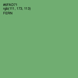 #6FAD71 - Fern Color Image