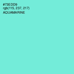 #73EDD9 - Aquamarine Color Image