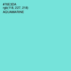 #76E3DA - Aquamarine Color Image