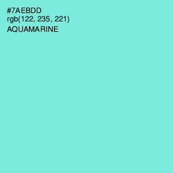 #7AEBDD - Aquamarine Color Image